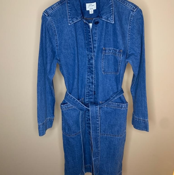 blue jean long jacket